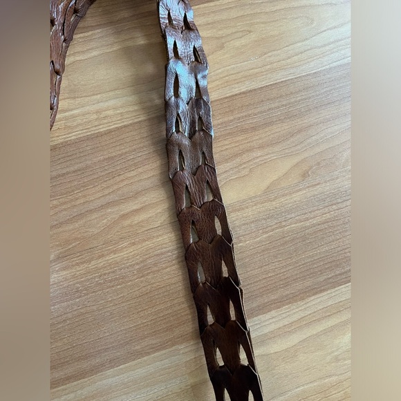 Laggo Blue Leather Crossbody Bag Whipstitch Pocket Boho Hobo Shoulder - Picture 9 of 16